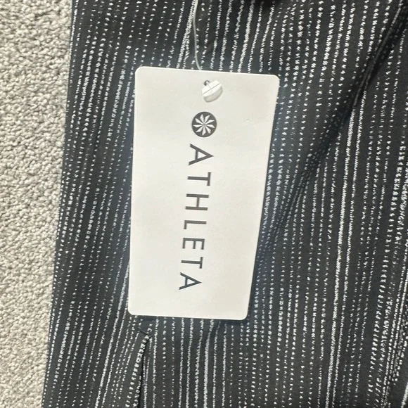 Athleta Arrival Maxi Dress Women XL Amara Stripe Black White Pockets Athleisure - Picture 12 of 14